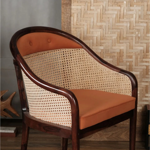 Laviana Royal Orange Solid Wood Chair