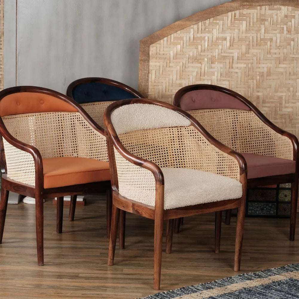 Laviana Royal Orange Solid Wood Chair