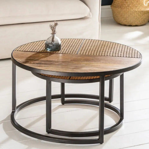 Stella Round Wooden Nesting Coffee Table