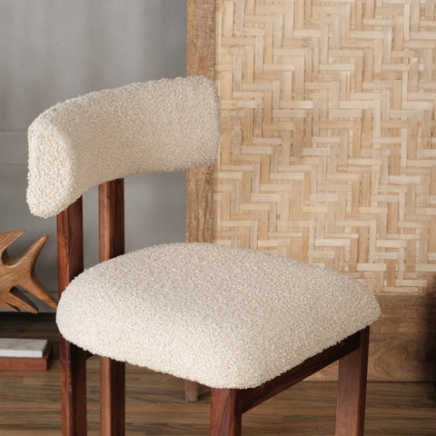 Rebecca Solid Wood Boucle Chair (Set of 2)