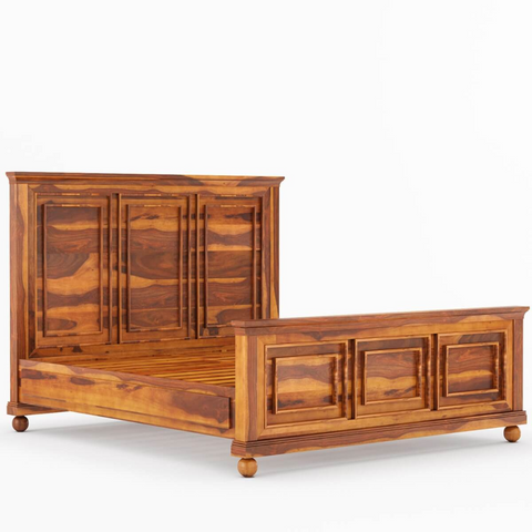 King Size Sheesham Bed | Pecos Mission Solid Wood Double Bed