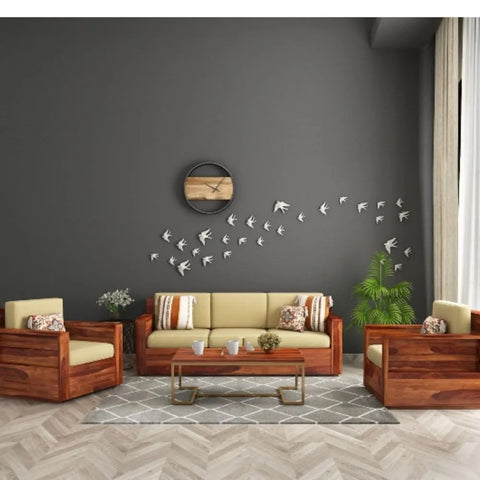 Priti : Venus 3+1+1 Seater Wooden Sofa Set