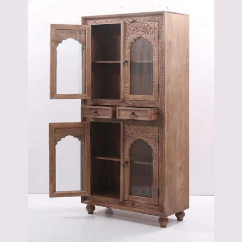 Eagle Wooden Carved Vintage Display Cabinet