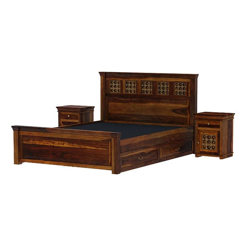 Priti : Prestige Solid Wood King Size Drawer Storage Bed