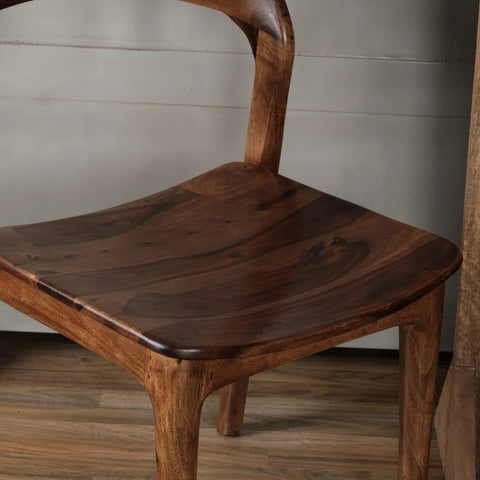 Sagrada Solid Wood Chair with Arm Rest (Set of 2)