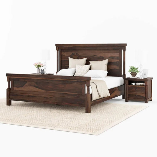 Nantes Solid Wood King Size Bed