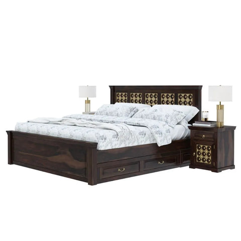 Priti : Diamond Empire Solid Wood Storage Platform Captains Bed