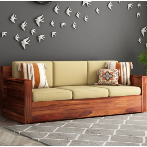 Priti : Venus 3+1+1 Seater Wooden Sofa Set
