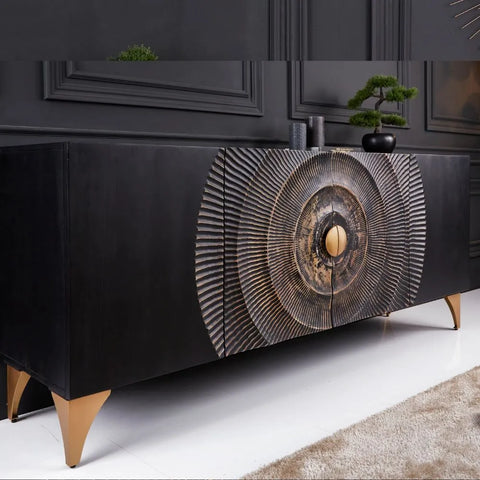 Golden Sunset 4 Door Wooden Sideboard