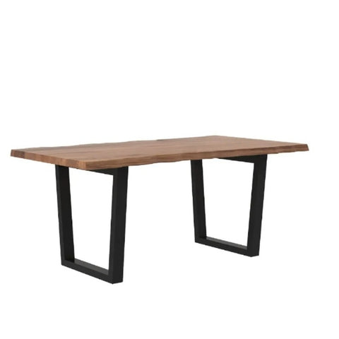 PRITI : Live Edge 6 Seater Dining Set In Natural Finish