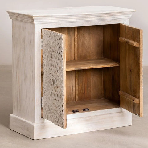 Henna Solid Wood White 2 Door Sideboard