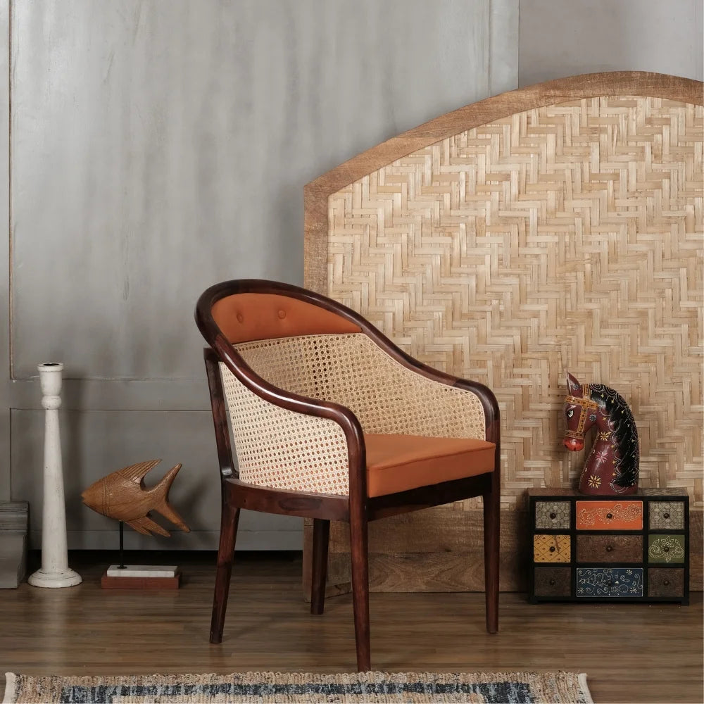 Laviana Royal Orange Solid Wood Chair