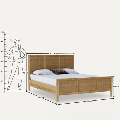 Priti : Glamping Rattan Queen Bed