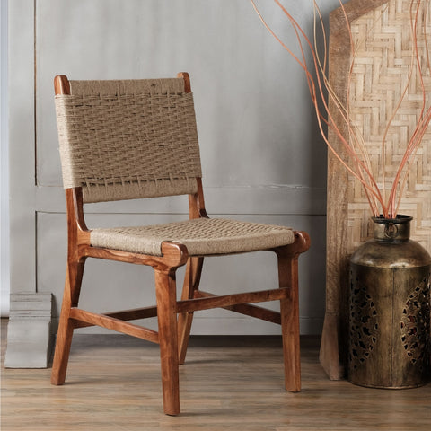 Gothic Solid Wood Chair With Rope (Set of 2)