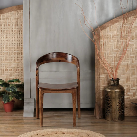 Sagrada Solid Wood Chair with Arm Rest (Set of 2)