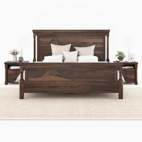 Nantes Solid Wood King Size Bed