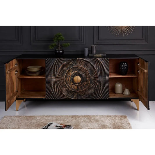 Golden Sunset 4 Door Wooden Sideboard