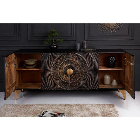 Golden Sunset 4 Door Wooden Sideboard
