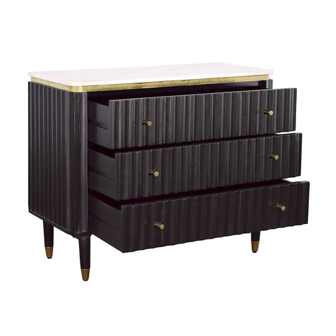 Carlyle Black Gold 3 Drawer Chest