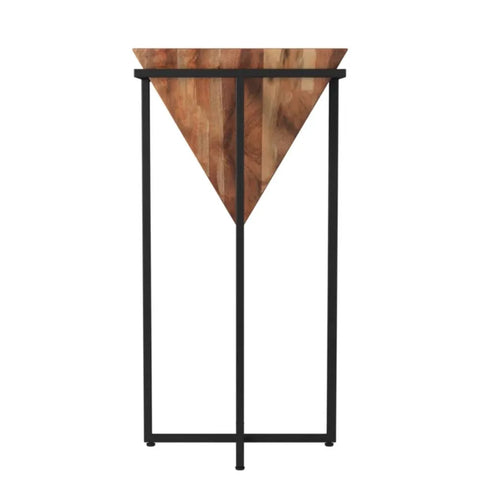 Bamako Solid Wood Pyramid End Table