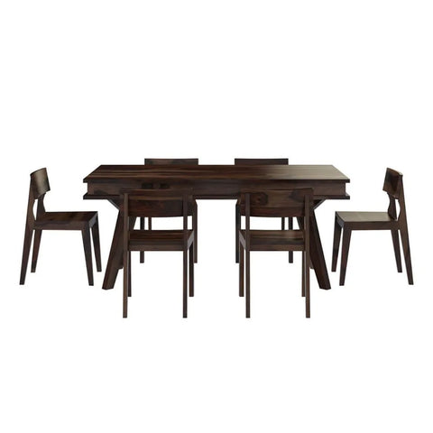 PRITI : Pasig Modern Rustic Solid Wood Dining Table and 6 Chair Set