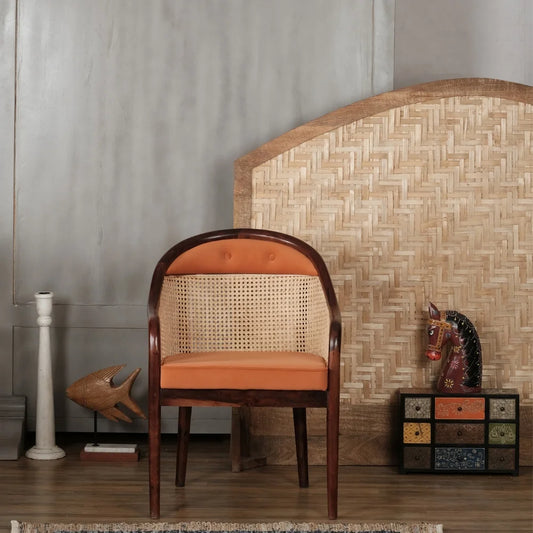 Laviana Royal Orange Solid Wood Chair