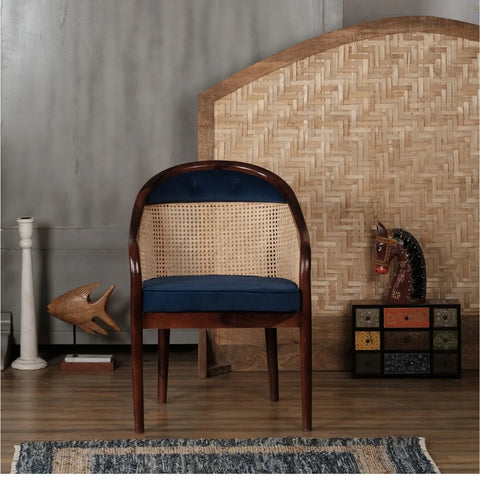 Laviana Royal Blue Solid Wood Chair