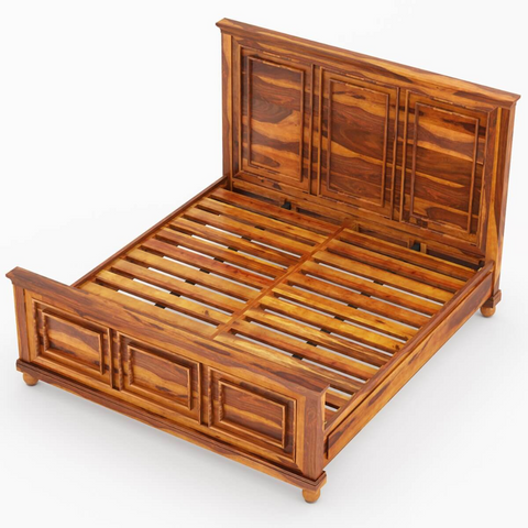 King Size Sheesham Bed | Pecos Mission Solid Wood Double Bed