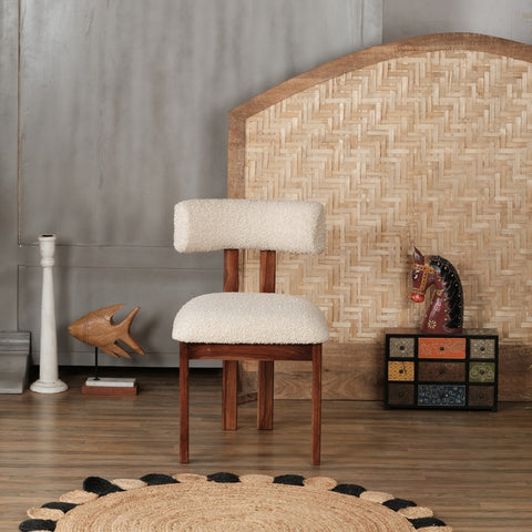 Rebecca Solid Wood Boucle Chair (Set of 2)