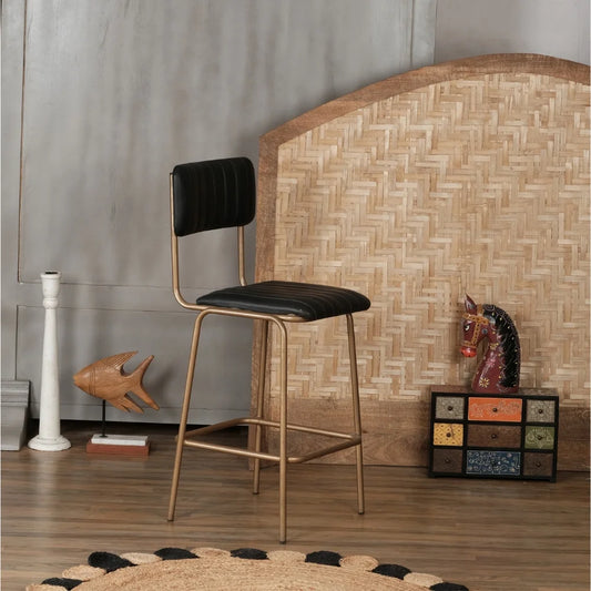 Arzua Iron Faux Leather Bar Chair