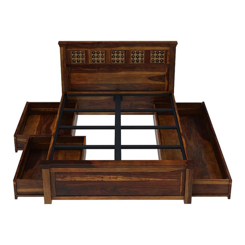 Priti : Prestige Solid Wood King Size Drawer Storage Bed