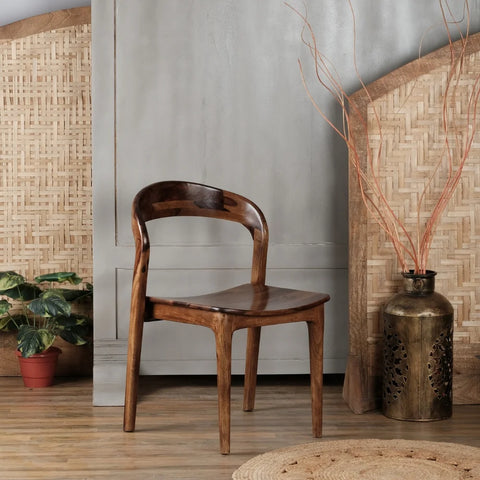 Sagrada Solid Wood Chair with Arm Rest (Set of 2)