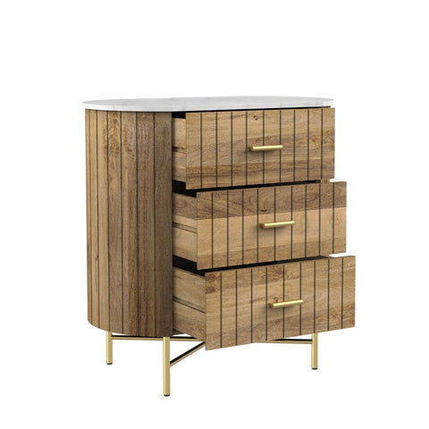 Piano 3 Drawer Natural Chest Of Drawer