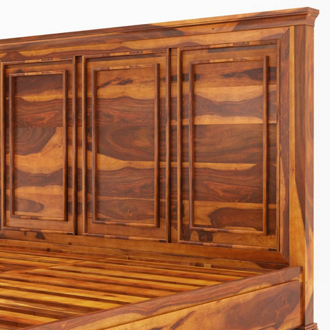 King Size Sheesham Bed | Pecos Mission Solid Wood Double Bed