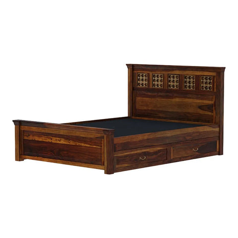 Priti : Prestige Solid Wood King Size Drawer Storage Bed