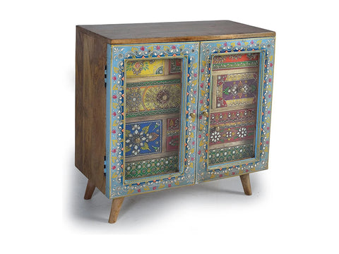 Hand Painted Mango Wood TV Cabinet-13
