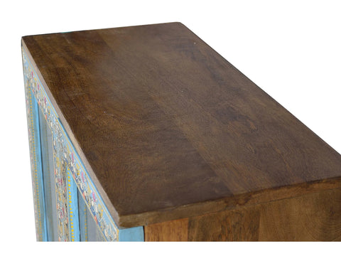 Hand Painted Mango Wood TV Cabinet-13
