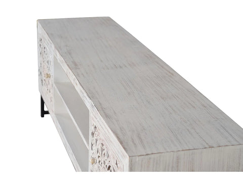 Hand Carved Solid Mango Wood-12 TV Unit