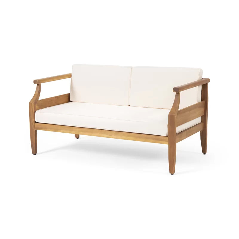 PRITI Solid Wood Sofa Set With Coffee Table For living room