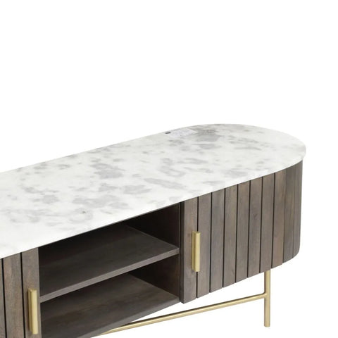 Ishu Piano Wide Grey TV Cabinet