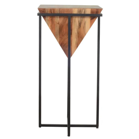 Bamako Solid Wood Pyramid End Table