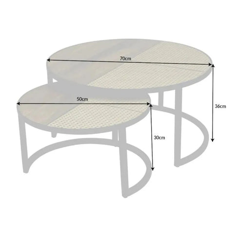 Stella Round Wooden Nesting Coffee Table