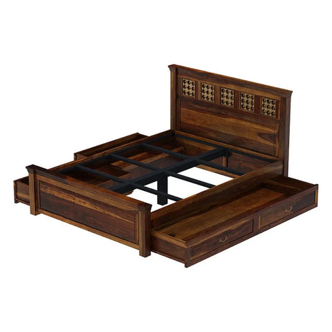 Priti : Prestige Solid Wood King Size Drawer Storage Bed