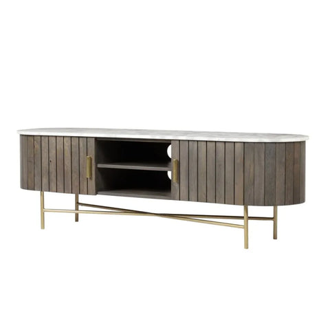Ishu Piano Wide Grey TV Cabinet