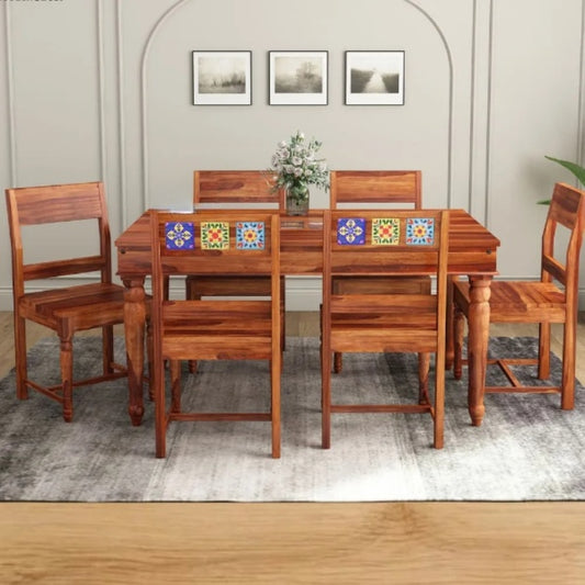 PRITI : Woodenio 6 Seater Dining Table Set