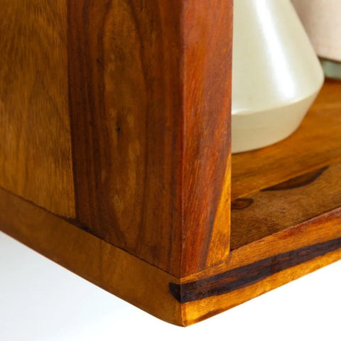 Solid Hanging Wall shelf set of 3 Sheesham Stone Finish