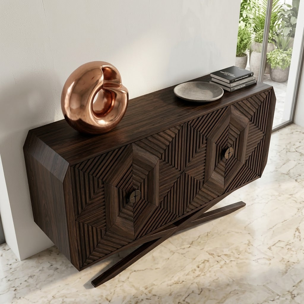 60 inch Sheesham wood sideboard cabinet for home