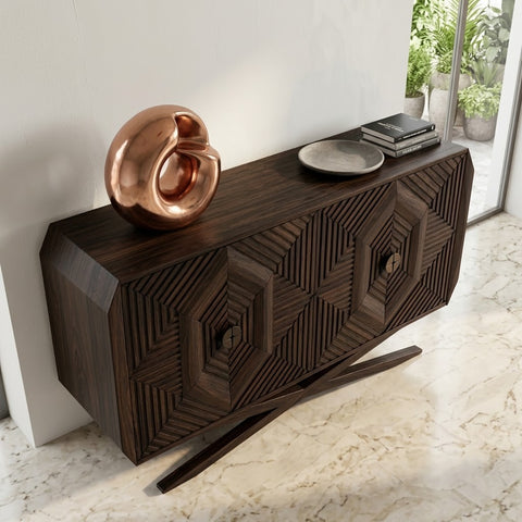 60 inch Sheesham wood sideboard cabinet for home