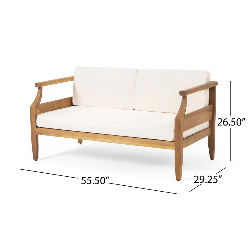PRITI Solid Wood Sofa Set With Coffee Table For living room