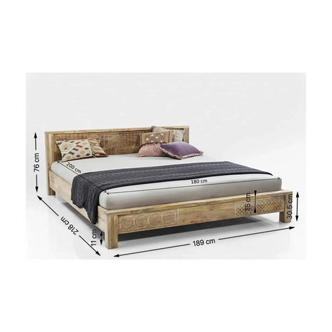 Priti Wooden Bed Puro -180x200cm